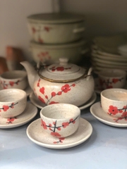 BỘ ẤM TRÀ MEN RẠN HOA ĐÀO
