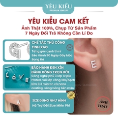 Initial Stud Earrings | Khuyên Tai Sterling Silver 925 Phủ Bạch Kim/Vàng 18K
