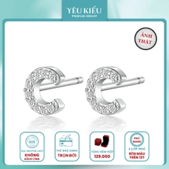Initial Stud Earrings | Khuyên Tai Sterling Silver 925 Phủ Bạch Kim/Vàng 18K