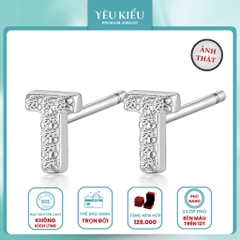 Initial Stud Earrings | Khuyên Tai Sterling Silver 925 Phủ Bạch Kim/Vàng 18K
