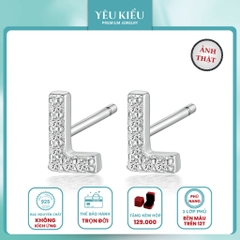 Initial Stud Earrings | Khuyên Tai Sterling Silver 925 Phủ Bạch Kim/Vàng 18K
