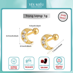 Dainty Mix Piercing | Khuyên Tai Sterling Silver 925 Phủ Bạch Kim/Vàng 18K