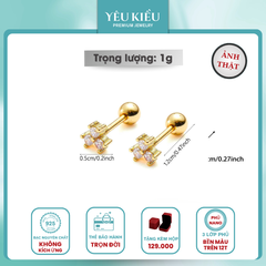 Dainty Mix Piercing | Khuyên Tai Sterling Silver 925 Phủ Bạch Kim/Vàng 18K