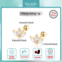Dainty Mix Piercing | Khuyên Tai Sterling Silver 925 Phủ Bạch Kim/Vàng 18K