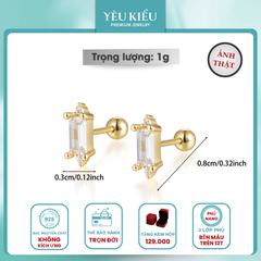 Dainty Mix Piercing | Khuyên Tai Sterling Silver 925 Phủ Bạch Kim/Vàng 18K