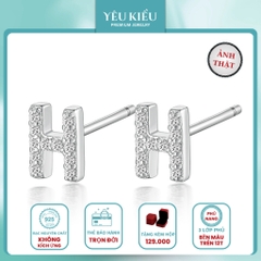 Initial Stud Earrings | Khuyên Tai Sterling Silver 925 Phủ Bạch Kim/Vàng 18K