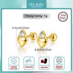 Dainty Mix Piercing | Khuyên Tai Sterling Silver 925 Phủ Bạch Kim/Vàng 18K
