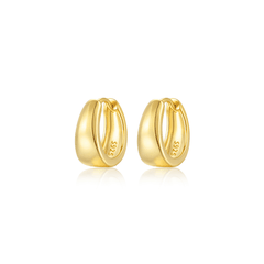 Classic Chunky Hoop Earrings | Khuyên Tai Sterling Silver 925 Phủ Bạch Kim/Vàng 18K