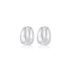 Classic Chunky Hoop Earrings | Khuyên Tai Sterling Silver 925 Phủ Bạch Kim/Vàng 18K
