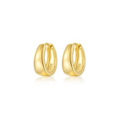 Classic Chunky Hoop Earrings | Khuyên Tai Sterling Silver 925 Phủ Bạch Kim/Vàng 18K