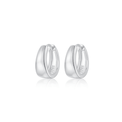Classic Chunky Hoop Earrings | Khuyên Tai Sterling Silver 925 Phủ Bạch Kim/Vàng 18K