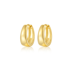 Classic Chunky Hoop Earrings | Khuyên Tai Sterling Silver 925 Phủ Bạch Kim/Vàng 18K