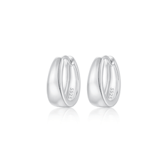 Classic Chunky Hoop Earrings | Khuyên Tai Sterling Silver 925 Phủ Bạch Kim/Vàng 18K