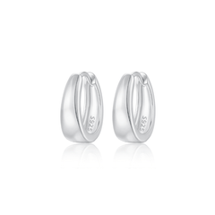Classic Chunky Hoop Earrings | Khuyên Tai Sterling Silver 925 Phủ Bạch Kim/Vàng 18K