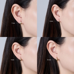 Classic Chunky Hoop Earrings | Khuyên Tai Sterling Silver 925 Phủ Bạch Kim/Vàng 18K
