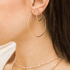 Urban Large Hoop Earrings | Khuyên Tai Sterling Silver 925 Phủ Bạch Kim/Vàng 18K