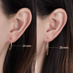 Urban Large Hoop Earrings | Khuyên Tai Sterling Silver 925 Phủ Bạch Kim/Vàng 18K