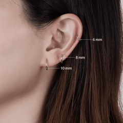 Essential Slim Hoop Earrings | Khuyên Tai Sterling Silver 925 Phủ Bạch Kim/Vàng 18K