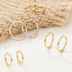 Essential Slim Hoop Earrings | Khuyên Tai Sterling Silver 925 Phủ Bạch Kim/Vàng 18K