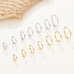 Essential Slim Hoop Earrings | Khuyên Tai Sterling Silver 925 Phủ Bạch Kim/Vàng 18K