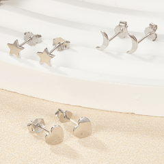 Celestial Love Stud Set | Khuyên Tai Sterling Silver 925 Phủ Bạch Kim/Vàng 18K