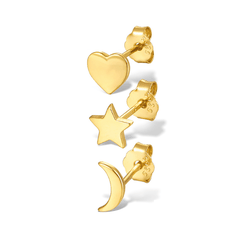 Celestial Love Stud Set | Khuyên Tai Sterling Silver 925 Phủ Bạch Kim/Vàng 18K