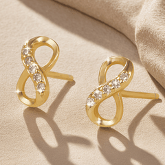 Infinite Sparkle Stud Earrings | Khuyên Tai Sterling Silver 925 Phủ Bạch Kim/Vàng 18K