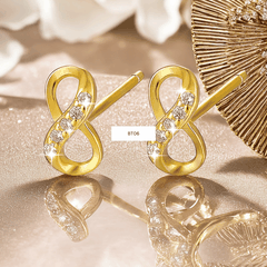Infinite Sparkle Stud Earrings | Khuyên Tai Sterling Silver 925 Phủ Bạch Kim/Vàng 18K
