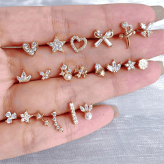 Dainty Mix Piercing | Khuyên Tai Sterling Silver 925 Phủ Bạch Kim/Vàng 18K