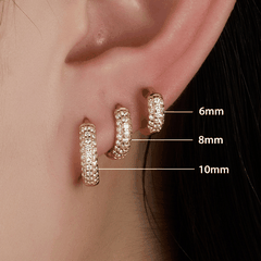Triple Sparkle Hoops Earrings | Khuyên Tai Sterling Silver 925 Phủ Bạch Kim/Vàng 18K
