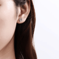 Classic Solitaire Stud Earrings | Khuyên Tai Moissanite 2 Carat Round Cut | Sterling Silver 925 | Kèm Giấy Kiểm Định GRA
