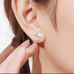 Eternal Circle Stud Earrings | Khuyên Tai Moissanite 2 Carat Round Cut | Sterling Silver 925 | Kèm Giấy Kiểm Định GRA
