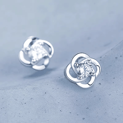 Eternal Circle Stud Earrings | Khuyên Tai Moissanite 2 Carat Round Cut | Sterling Silver 925 | Kèm Giấy Kiểm Định GRA