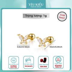 Dainty Mix Piercing | Khuyên Tai Sterling Silver 925 Phủ Bạch Kim/Vàng 18K