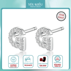 Initial Stud Earrings | Khuyên Tai Sterling Silver 925 Phủ Bạch Kim/Vàng 18K