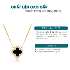 Mystic Clover Necklace | Dây Chuyền Sterling Silver 925 Phủ Bạch Kim