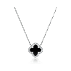 Mystic Clover Necklace | Dây Chuyền Sterling Silver 925 Phủ Bạch Kim