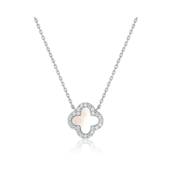Mystic Clover Necklace | Dây Chuyền Sterling Silver 925 Phủ Bạch Kim