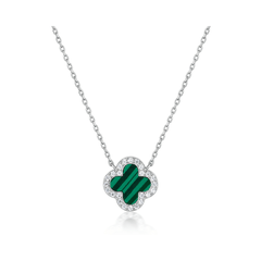 Mystic Clover Necklace | Dây Chuyền Sterling Silver 925 Phủ Bạch Kim