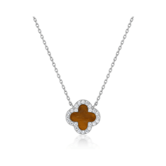 Mystic Clover Necklace | Dây Chuyền Sterling Silver 925 Phủ Bạch Kim