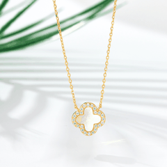 Mystic Clover Necklace | Dây Chuyền Sterling Silver 925 Phủ Bạch Kim