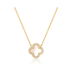 Mystic Clover Necklace | Dây Chuyền Sterling Silver 925 Phủ Bạch Kim