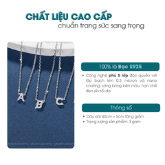 Initial Necklace | Dây Chuyền Sterling Silver 925 Phủ Bạch Kim
