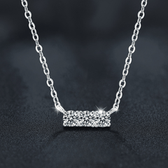 Horizontal Bar | Dây Chuyền Moissanite 0.3 Carat Round Cut | Sterling Silver 925