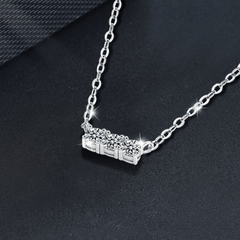 Horizontal Bar | Dây Chuyền Moissanite 0.3 Carat Round Cut | Sterling Silver 925