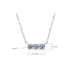 Horizontal Bar | Dây Chuyền Moissanite 0.3 Carat Round Cut | Sterling Silver 925