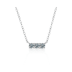 Horizontal Bar | Dây Chuyền Moissanite 0.3 Carat Round Cut | Sterling Silver 925