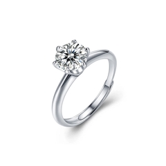 Classic Men's Solitaire Ring | Nhẫn Nam Sterling Silver 925 Phủ Bạch Kim