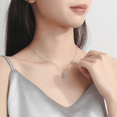 Classic Solitaire Necklace | Dây Chuyền Moissanite 2 Carat Round Cut | Sterling Silver 925 | Kèm Giấy Kiểm Định GRA