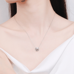 Minimal Solitaire Necklace | Dây Chuyền Moissanite 2 Carat Round Cut | Sterling Silver 925 | Kèm Giấy Kiểm Định GRA